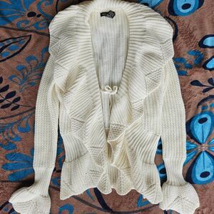 BCBGMaxAzria cream white coquette cardigan medium